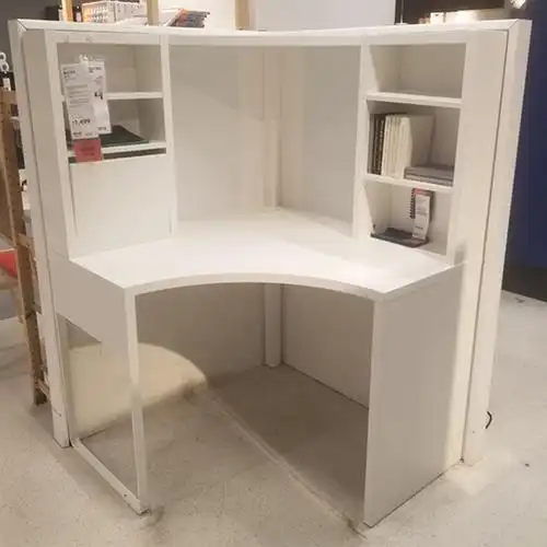 宜家米克转角工作台书房电脑桌书桌办公学习桌带电脑桌