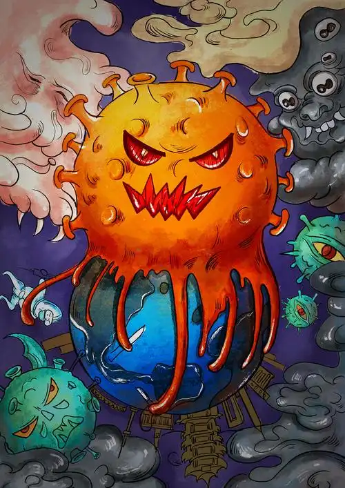 新冠病毒的自白|插画|艺术插画|绘梦坊 - 原创作品 - 站酷 (zcool)
