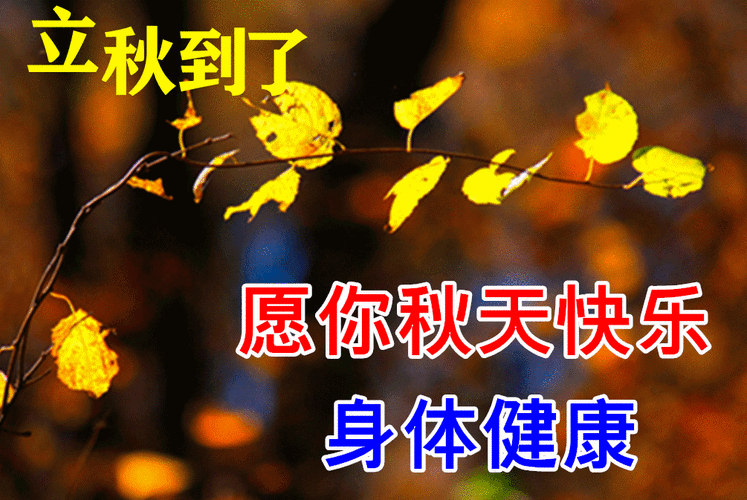 8张立秋清晨早上好问候祝福动态免打字图片2021年立秋早安问候语图片