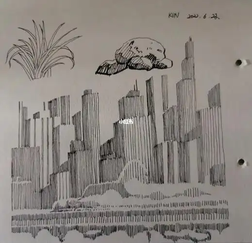 钢笔画努力练线条3