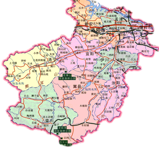 洛阳周边景点导游图_洛阳市地图查询