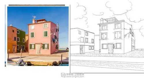 动漫插画之室外场景线条练习