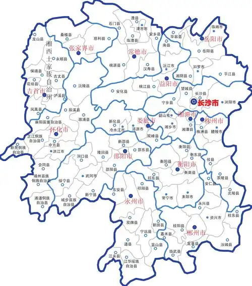 矢量湖南地图全图,可导入至coreldraw x4进行编辑.