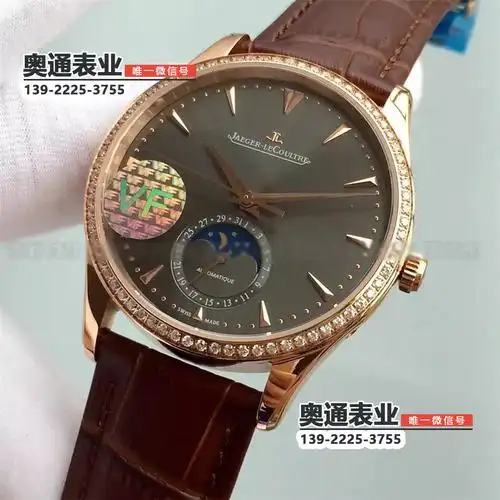 【vf厂】瑞士超a一比一高仿积家超薄月相大师系列玫瑰金钻圈皮带机械