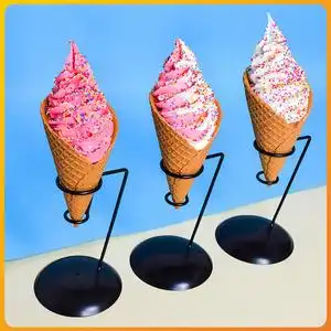 定制假甜品仿真巨无霸冰淇淋模型纯色加彩针店铺摆设家居装饰摆件
