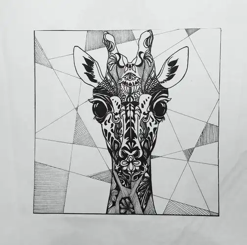 平面构成 图案长颈鹿