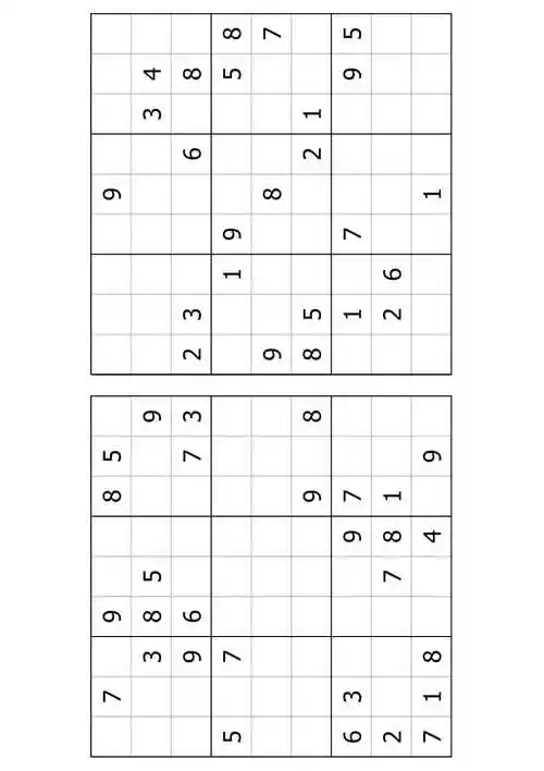 60道中等难度数独题pdf