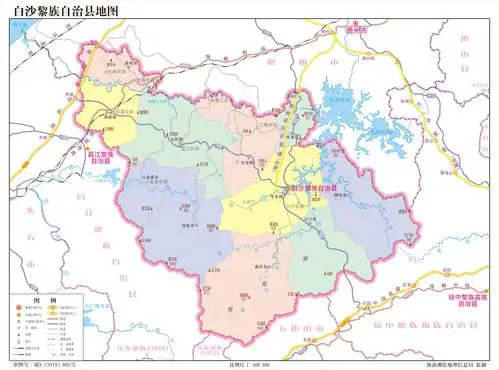 白沙黎族自治县标准地图