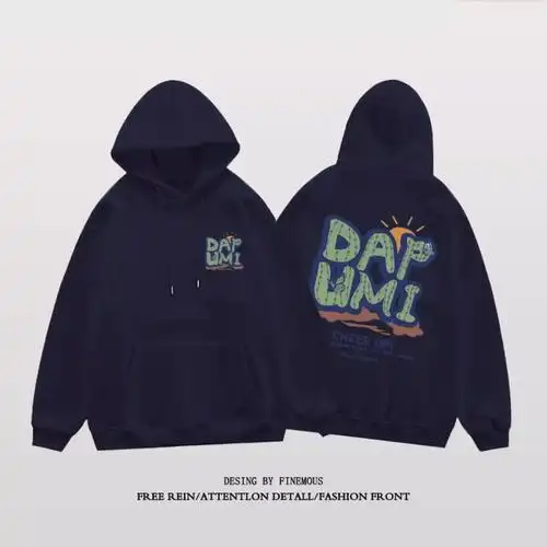 纯棉华棉美式复古卫衣女2022秋冬季新款设计感网红宽松连帽百搭 - 17