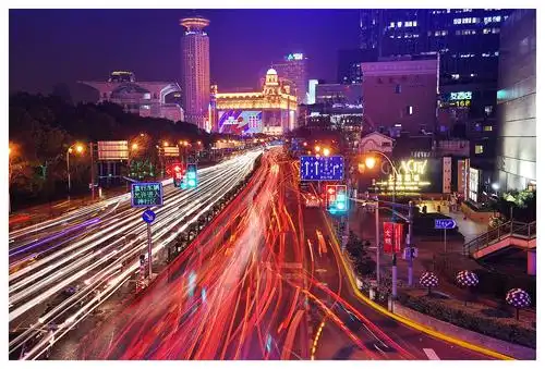 人民广场延安东路立交桥夜景