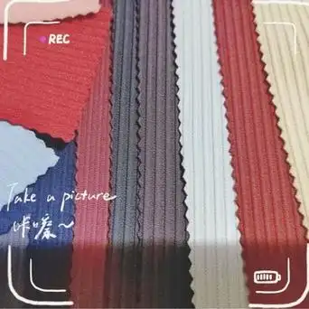 锦纶拉架条纹莱卡布 螺纹运动弹力条仔布 春夏休闲t恤 运动服面料