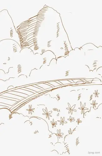 火车轨道png素材透明免抠图片卡通手绘