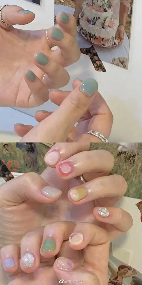beauty|适合短指甲的清新梦幻果冻色系美甲18组十分少女的韩国浅色系