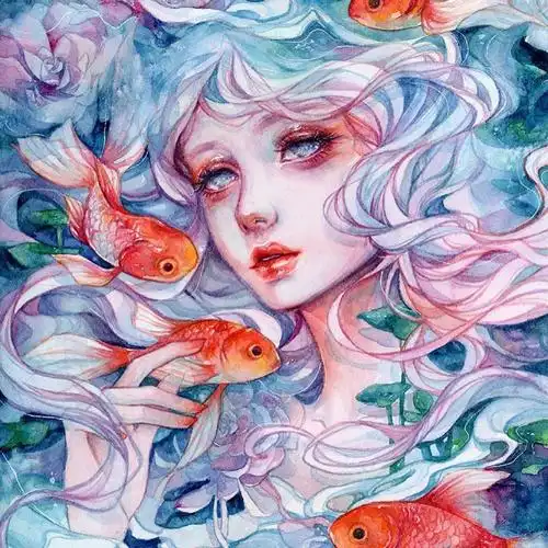 水彩画 |唯美水彩人物插画作品,画面美翻~画师:margaret morales#创意