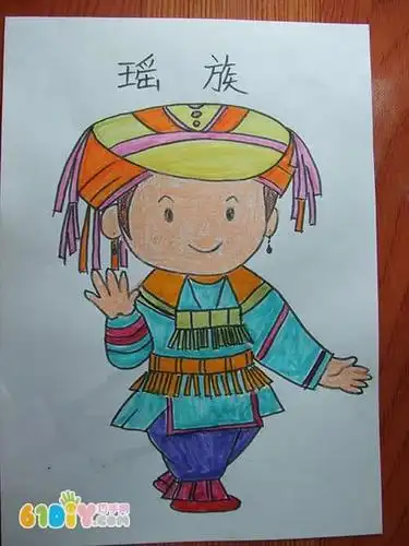 56个民族卡通简笔画彩色版瑶族瑶族简笔画食物瑶族手抄报图片土瑶族简