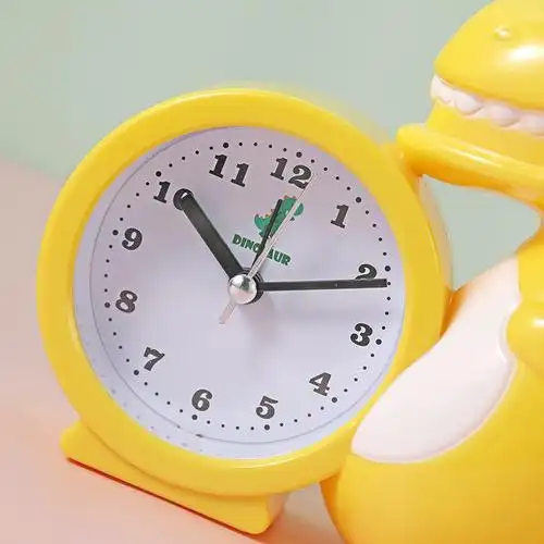纯色小恐龙闹钟学生床头定时闹铃闹表儿童学习时钟节日生日小礼品