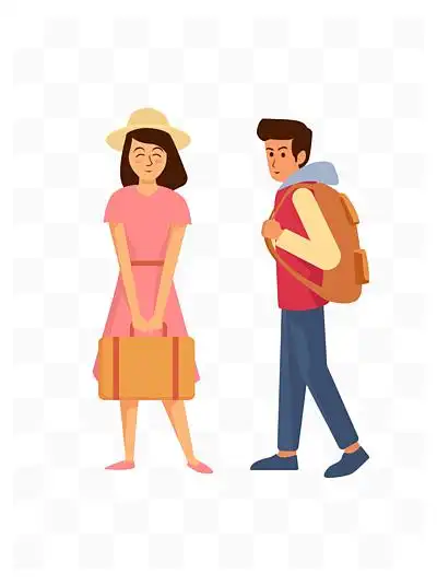 卡通 i>约 /i> i>会 /i>等人等待见面人物