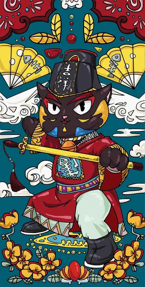 国潮风格系列插画_nicole_尧阿瑶__插画师作品_涂鸦王国gracg.com