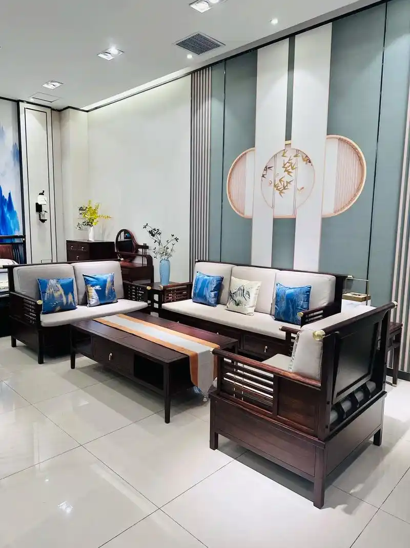 御登新中式乌金木家具.好运连连沙发 单 位:1070*850 - 抖音