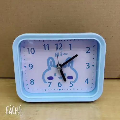 简约大方清楚数字长方形闹钟 糖果色小清新闹表