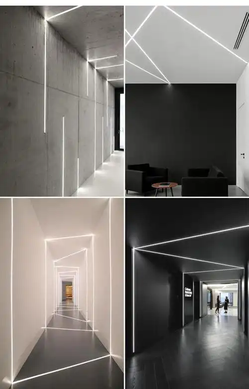 嵌入式明装暗装线条灯无边框铝槽led灯带办公室天花板线形灯