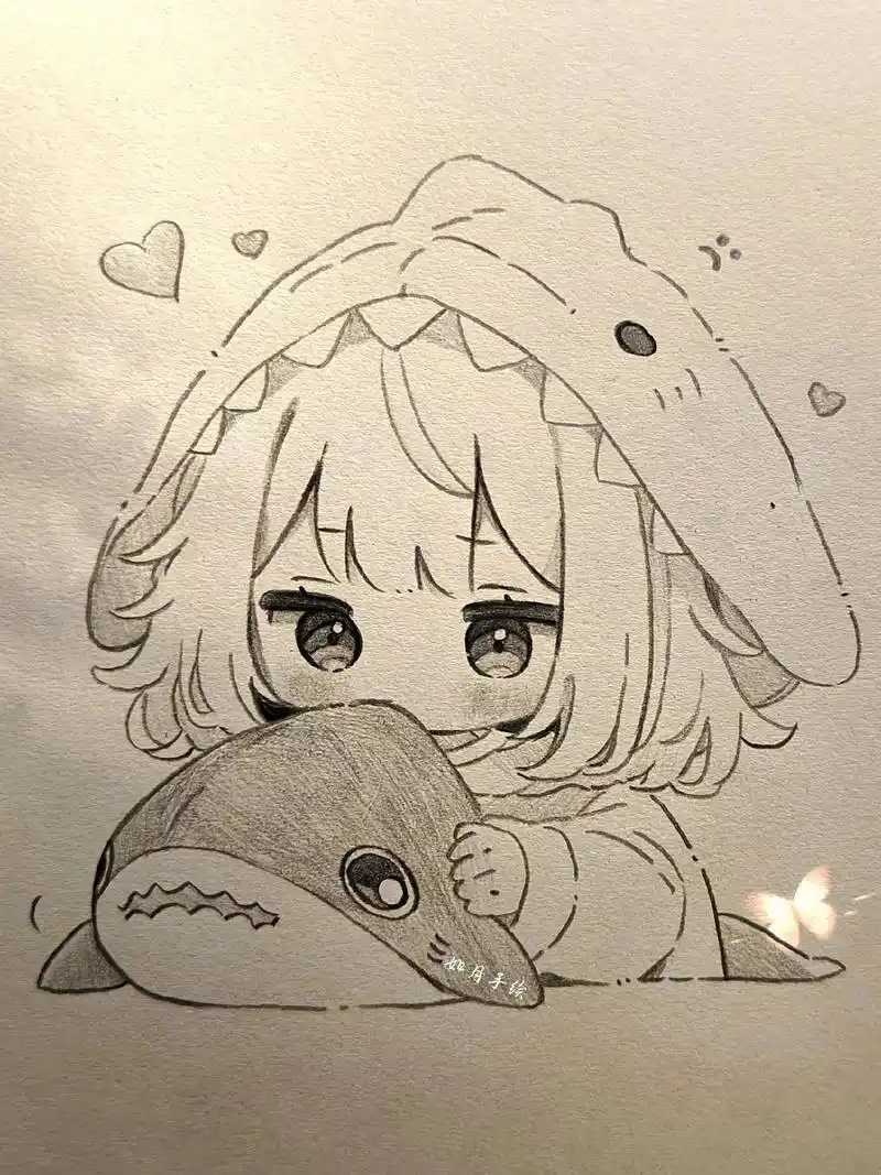 简单动漫绘画过程图.#临摹 #绘画 #动漫 #二次元 #简笔 - 抖音