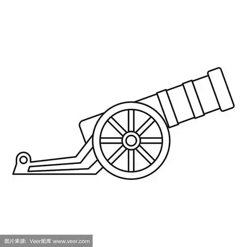 古代大炮图标轮廓风格