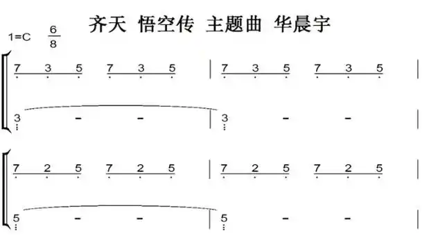 齐天 悟空传 主题曲 华晨宇 原版 有试听 钢琴双手简谱 钢琴谱