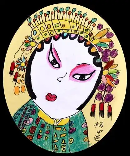 少儿书画作品-京剧脸谱/儿童书画作品京剧脸谱欣赏_中国少儿美术教育