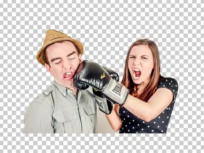 愤怒的人女孩打架