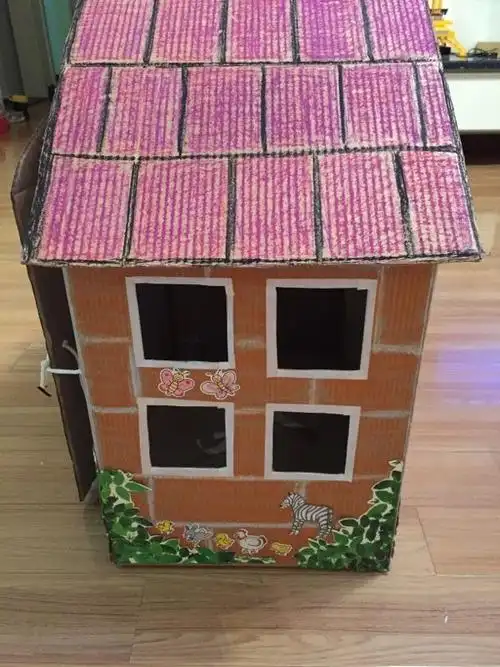 幼儿园作业纸盒做房子豪宅篇