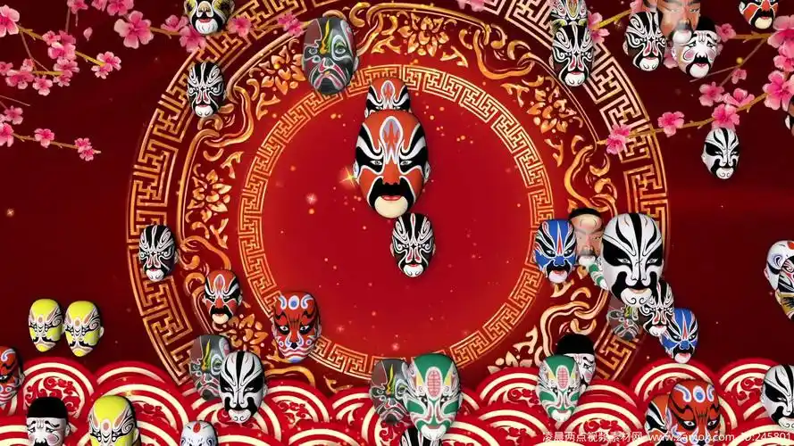 梨园戏曲京剧脸谱剧院开箱舞台表演背景2舞台背景,中国元素舞台背景