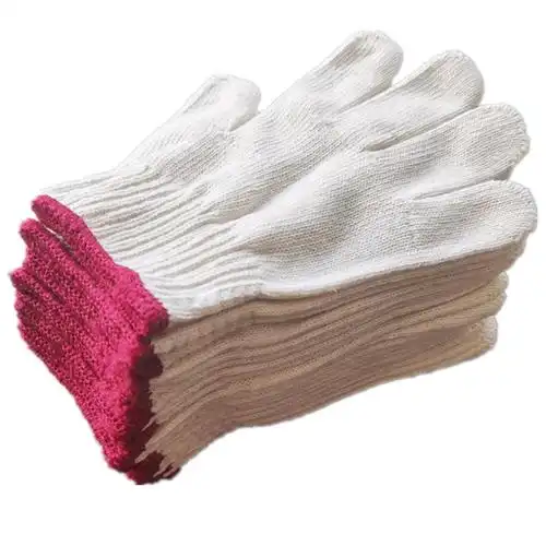 劳保棉线手套工作加厚尼龙全棉透气白纱手套耐磨工人劳动干活手套