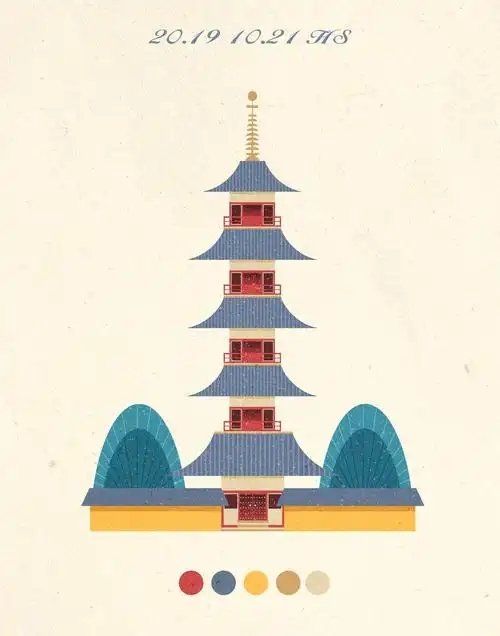 姑苏城外寒山寺_爱闹的小梅__插画师作品_涂鸦王国gracg.com