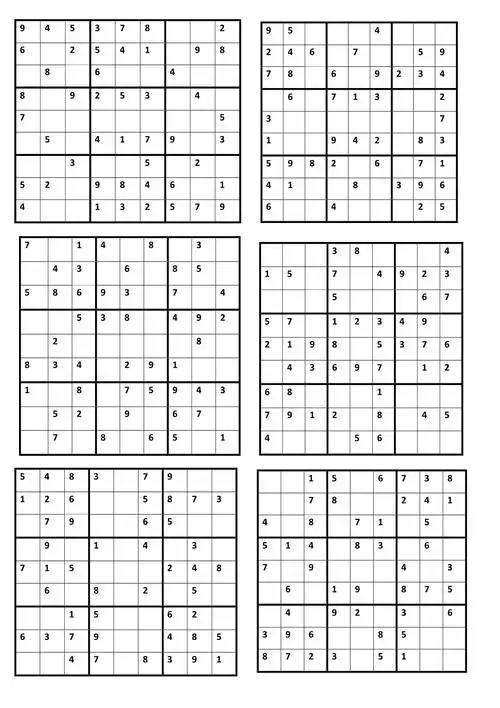 简易数独练习题9个九宫格docx