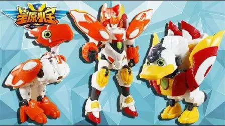 星原小宝二合体神翼天鸟 笨笨鸭与酷酷鸟组合变形 鳕鱼乐园