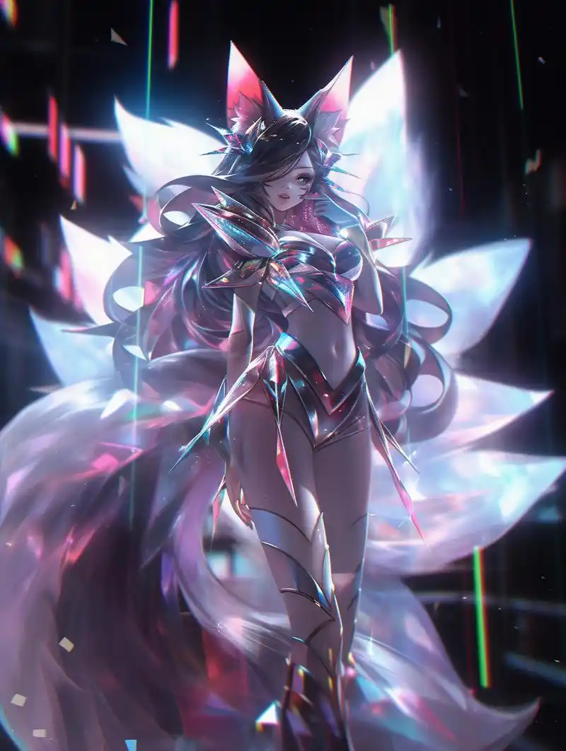 九尾狐妖之偶像歌手-阿狸!#lol英雄联盟# #ai黑科技# #ai绘画