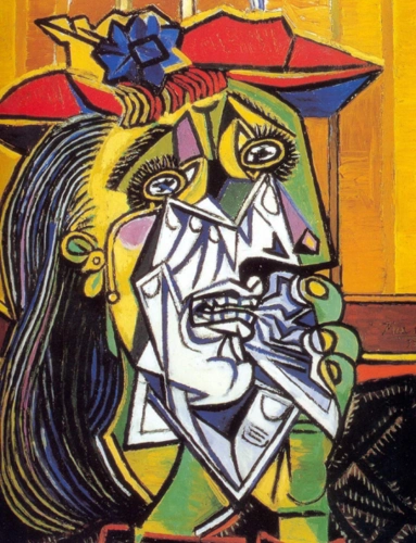 毕加索不朽名画巨作之一毕加索著名油画作品哭泣的女人