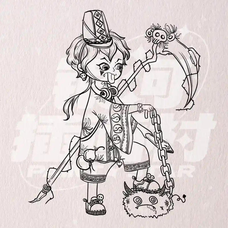 黑白无常小兄妹人物设计.银河插画村#板绘 #画画 #银河插画 - 抖音