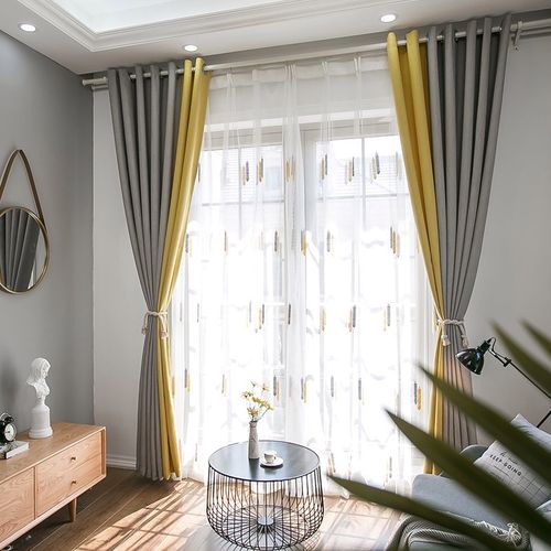 梦格丽窗帘成品加厚亚麻棉麻风格简约现代纯色卧室客厅定制遮光窗帘布