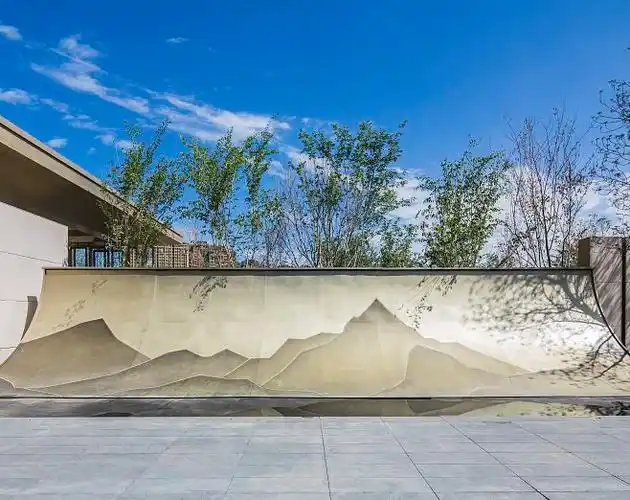新疆中海九号公馆展示区现代景墙山水景墙景观设计sed新西林景观国际