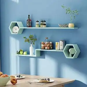 壁柜创意格子墙上置物架图片