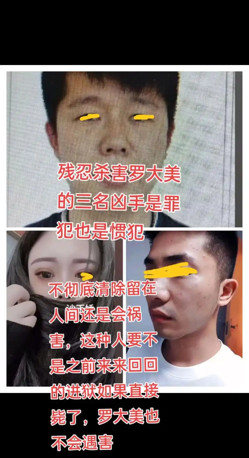 杀害罗大美的三名凶手全部不配留在人间,他们是罪犯也是惯犯,如