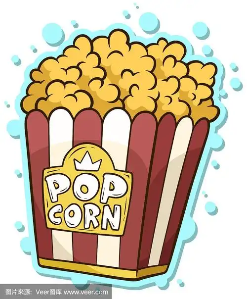 卡通爆米花在纸桶盒