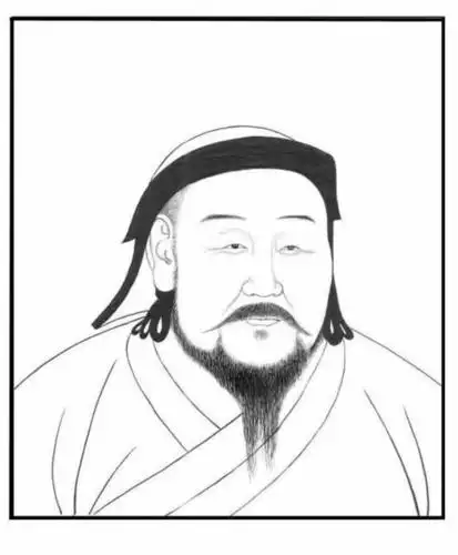 成吉思汗白描像