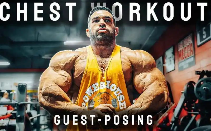 【jojo的健美之路】【4k】德里克最新胸部训练以及嘉宾造型展示.