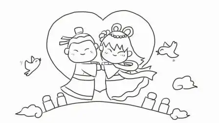 七夕牛郎织女幼儿亲子简笔画 宝宝轻松学画画