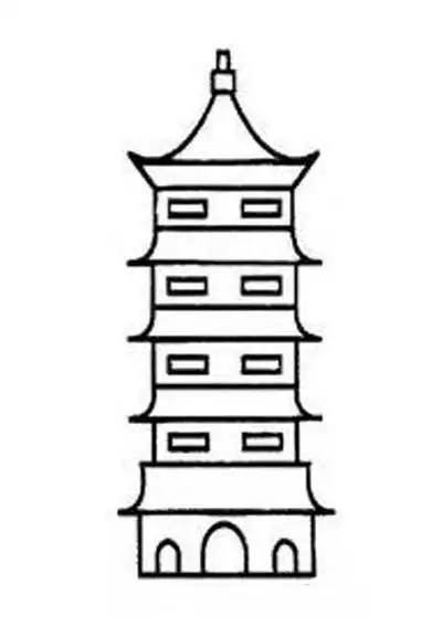 儿童宝塔简笔画图片