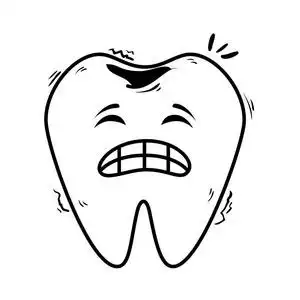 漫画牙齿悲伤的卡瓦伊字符照片