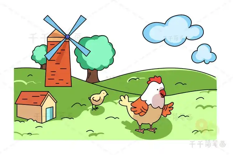 农场简笔画图片教程